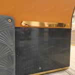 Modern Luxury Sofa Set with Multi-Process Quilted Craftsmanship, High-Gloss Natural Wood Veneer & Gold Stainless Steel Accents